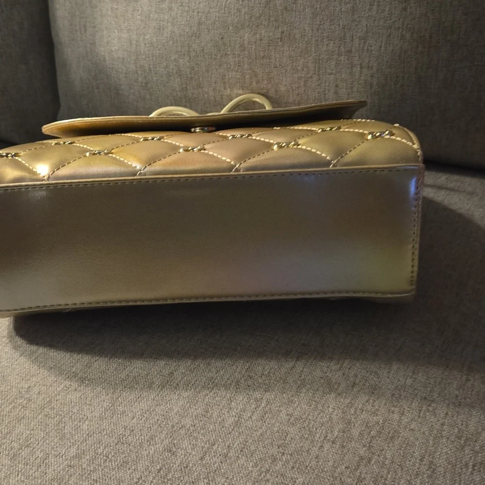 NWT Sanrio Hello Kitty 50th Anniversary Metallic Gold Crossbody Bag - Picture 12 of 13